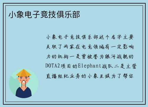 小象电子竞技俱乐部